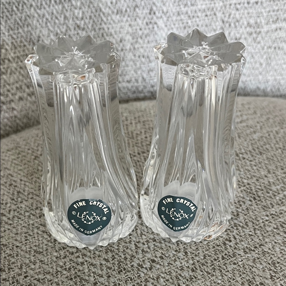 Lenox NEW fine crystal salt and pepper shakers made in Germany